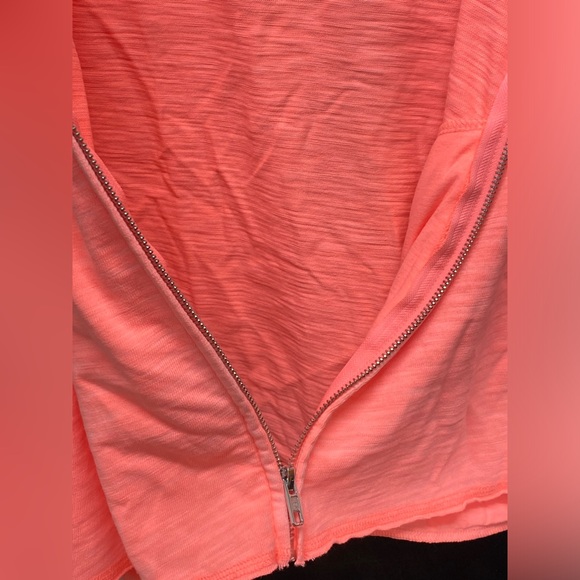 VICTORIA SECRET neon pink Summer Lounge Cotton Zip-Up - Picture 6 of 13